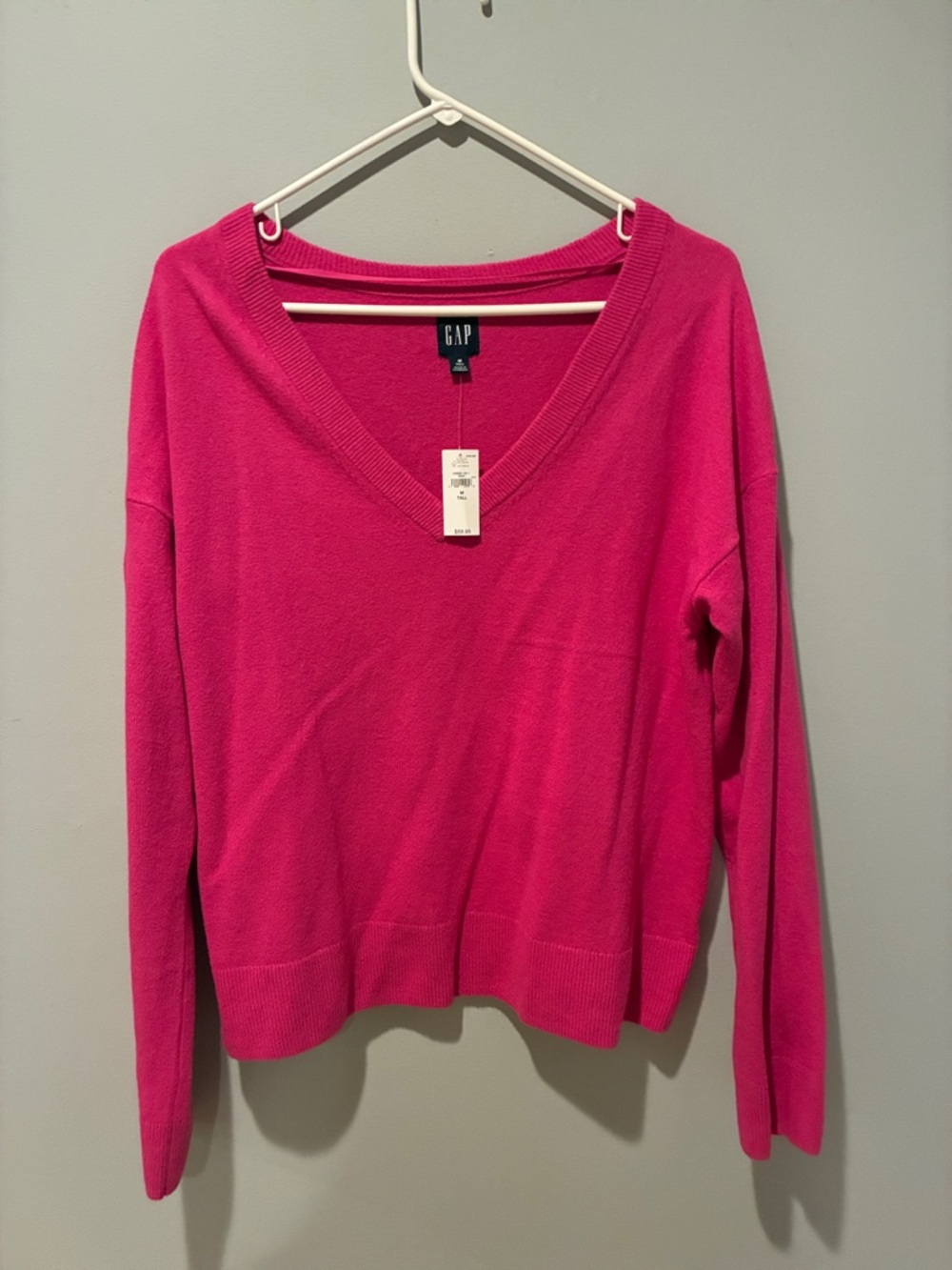 GAP Vibrant Pink V-Neck Sweater